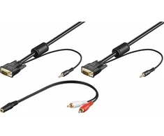 Wentronic Kabelis Goobay D-Sub (VGA) x2 - Jack 3.5mm x2 3m juoda (93969)