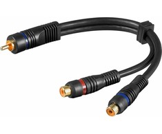 Goobay Linijinis kabelis RCA kištukas – 2xRCA lizdai 0.2m