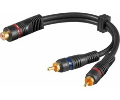 Goobay 2 x RCA vyriškas - RCA moteriškas -y-kabelis, 20 cm