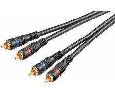 Goobay Stereo RCA laidas 2x RCA; dvigubas ekranas 60795 2 RCA patinas, 2 RCA patinas, 2 m, Juodas
