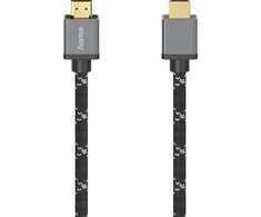 Hama HDMI 2.1 8K 2m, Ultra High Speed, juoda-pilka