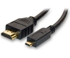 Video Kabelis micro HDMI (M) - HDMI M, HDMI 1.4 - High Speed with Ethernet, 1m, juoda, EOL