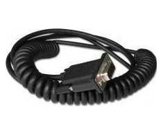 Honeywell Industrial Cable: RS232 (5V signals), juodas, DB9 Female, 3m (9.8´), coiled, 5V external power with option power on pin 9, w/o ferrite