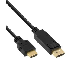 Kabelis InLine 30vnt. Bulk-pack InLine ® DisplayPort į HDMI keitiklio kabelį, juodas, 2m