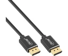 Kabelis InLine ® DisplayPort 1.4 kabelis, Slim, 8K4K, juoda, aukso, 0.5m