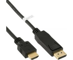 Kabelis InLine Rodyti Uostas - HDMI 0.5m juoda (17186)