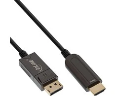 Kabelis InLine ® Rodyti Uostas yra HDMI OVP keitiklio kabelis, 4K / 60Hz, juodas, 20m