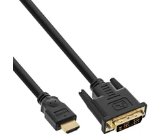 Kabelis InLine HDMI - DVI-D 0,3 m juodas (17658P)