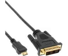 Kabelis InLine HDMI mini - DVI- D 2m juoda (17472P)