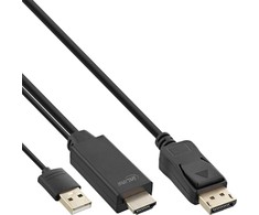Kabelis InLine HDMI - HDMI + USB-A 1.5m juoda (17164P)