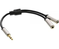„Kabelis InLine“ lizdas 3,5 mm – lizdas 3,5 mm x2 0,15 m sidabro (99250)