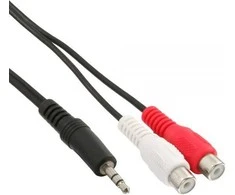 Intos InLine 2 x RCA lizdas - 3,5 mm laidas, 20 cm