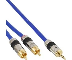 Kabelis InLine Jack 3,5 mm - RCA (Cinch) x2 25m mėlyna (89932P)