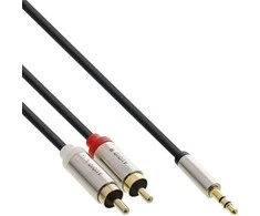 Kabelis InLine lizdas 3,5 mm - RCA (Cinch) x2 0,5 m sidabro (99244)
