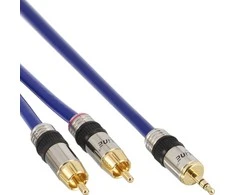 Kabelis InLine lizdas 3,5 mm - RCA (Cinch) x2 10m sidabro (99240)