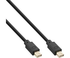 InLine Cable ® Mini DisplayPort 1.4 Kabelis M/M, juodas/auksinis, 2m