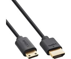 Kabelis InLine ® Slim Ultra didelio greičio HDMI kabelis AM / CM (mini) 8K4K aukso plakiruoti juoda 1.5m