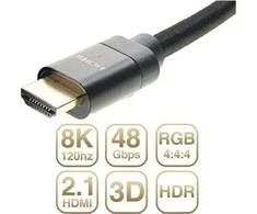 Kabelis HDMI - HDMI 2.1 48Gbps 3m 8K juodos spalvos