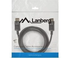 LANBERG CA-DPDP-10CC-0018-BK cable Ekranas Port M/M 1.8m 4K juodas