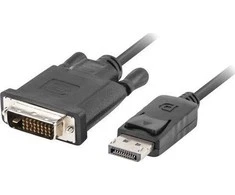 LANBERG CA-DPDV-10CU-0010-BK Lanberg kabelis Displayport(M) V1.2->DVI-D(M)(24+1) 1m Juodas DUAL LINK