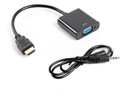 LANBERG AD-0017-BK adapteris HDMI-A M ->VGA F su garso kabeliu