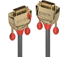 DVI Kabelis - LINDY Gold Line DVI-D Dual Link Kabelis, M/M, 2560x1600, 60Hz, 0.5 m, Juodas