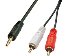Kabelis Lindy Jack 3,5 mm - RCA (Cinch) x2 5m juodas (35683)