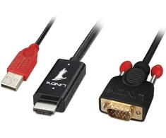 Lindy Adapteris - HDMI į VGA 1m 1920x1200 4.95Gbps Nikelio Danga