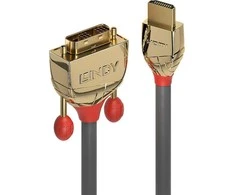 HDMI Laidas - LINDY Gold Line HDMI į DVI-D Laidas, 0.5 m, Pilkas