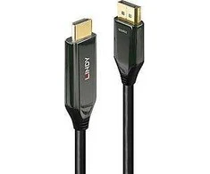 Adapterio Kabelis - LINDY Aktyvus DisplayPort į HDMI Adapterio Kabelis, 4K120Hz, 48Gbps, 4096x2160@120Hz, Juodas