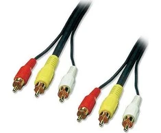 Kabelis Lindy RCA (Cinch) x3 - RCA (Cinch) x3 20m juoda (35546)