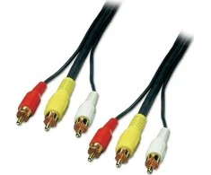 Kabelis Lindy RCA (Cinch) x3 - RCA (Cinch) x3 10m juoda (35544)