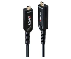 HDMI Kabelis - Lindy 38543 Hibridinis Šviesolaidinis Micro-HDMI 8K60 Kabelis, 25 M, Juodas