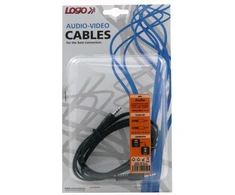 Audio Kabelis Jack (3,5mm) M - Jack (3,5mm) M, 1.5m, juoda, Logo blister, EOL