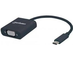 Manhattan 151771 kabelių sąsaja / invertavimo adapteris USB-C VGA Juoda