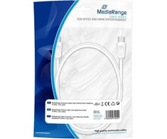 Kabelis MediaRange Santrumpa 1,5m Balta (MRCS162)