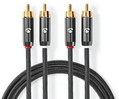 „Nedis“ stereo garso kabelis 2x RCA (M) - 2x RCA (M) 1,00 m ilgio