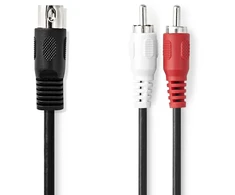 Kabelis Nedis DIN (5-pin) 2 x RCA 1 m (CAGL20200BK10)