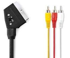 Nedis Kabelis SCART - 3xRCA (perjungiami IN/OUT) kištukai 2.0m