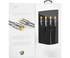 Kabelis Nedis RCA (Cinch) x2 - RCA (Cinch) x2 2m pilka (CATB24200GY20)