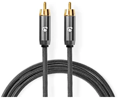 Nedis Kabelis k subwooferu RCA (M) - RCA (M) 5.00 m pilka