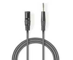 Kabelis Nedis XLR - XLR 1.5m pilka (COTH15100GY15)