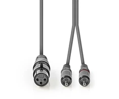 Kabelis Nedis XLR - RCA (Cinch) x2 1.5m pilka (COTH15220GY15)