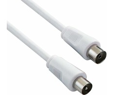Neutralle Kabelis antenowy Coax (9,5mm) M - Coax (9,5mm) F, 2m, 75 Ohm, balta, EOL