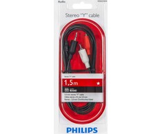 Kabelis Philips Jack 3,5 mm - RCA (Cinch) x2 1,5 m juoda (SWA2527W/10)