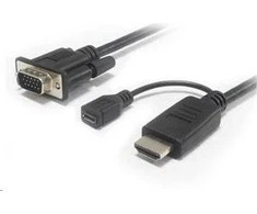 „PremiumCord“ HDMI laidas – D-Sub (VGA) + mikro USB 2 m juodas (khcon-20)