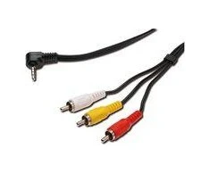 Kabelis PremiumCord Jack 3,5 mm - RCA (Cinch) x3 1,5 m juoda (kJack4cin)