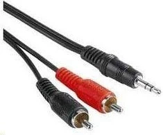 Kabelis PremiumCord Jack 3.5mm - RCA (Cinch) x2 10m juoda (kjackcin10)