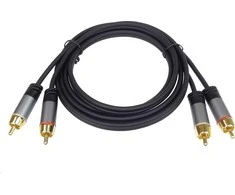 Kabelis PremiumCord RCA (Cinch) x2 - RCA (Cinch) x2 1,5m juoda (kjqccm015)