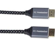 PREMIUMCORD Cable DisplayPort 1.4 jungiamasis laidas, metalinės ir paauksuotos jungtys, 3 m